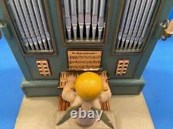 ERZGEBIRGE Wendt Kuhn THORENS Music Box Angel Organ Carved Wood Germany