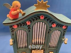 ERZGEBIRGE Wendt Kuhn THORENS Music Box Angel Organ Carved Wood Germany