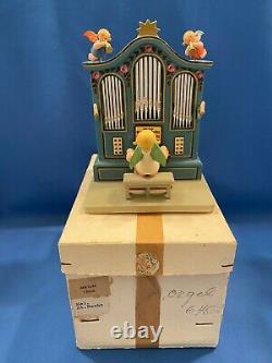 ERZGEBIRGE Wendt Kuhn THORENS Music Box Angel Organ Carved Wood Germany Box