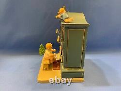 ERZGEBIRGE Wendt Kuhn THORENS Music Box Angel Organ Carved Wood Germany, Box