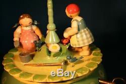 ERZGEBIRGE Wendt Kuhn THORENS Music Box Garden Work Carved Wood Germany Box