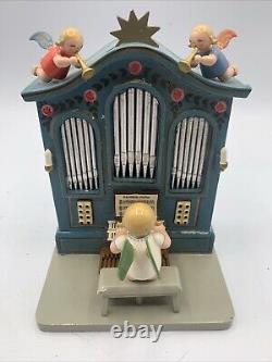 ERZGEBIRGE Wendt Kuhn Thorens Music Box Angel Organ Carved Wood Germany