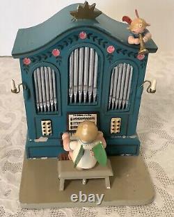 ERZGEBIRGE Wendt Kuhn Thorens Music Box Angel Organ Carved Wood Germany