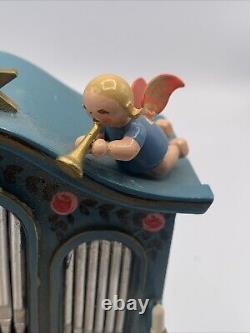 ERZGEBIRGE Wendt Kuhn Thorens Music Box Angel Organ Carved Wood Germany