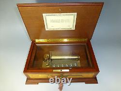 EXC Vintage Reuge Music Box 72 / 3 Mozart Edition Wooden Inlaid Mozart Portrait