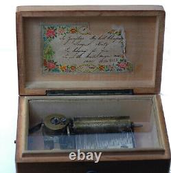 Early 1800s Hand Painted Small Music Box made In Switzerland