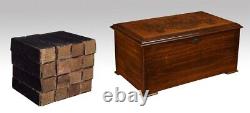 Edwardian walnut cased Swiss cylinder musical box