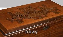 Edwardian walnut cased Swiss cylinder musical box