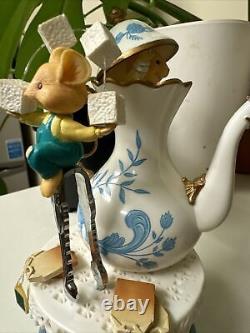 Enesco Wind-up Music box Teapot & Mice Tea