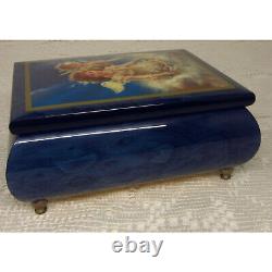 Ercolano Blue Wood Music Box Petals of Love Ltd. Ed. Silent Night Complete Italy