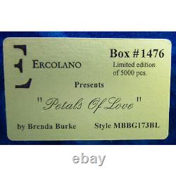 Ercolano Blue Wood Music Box Petals of Love Ltd. Ed. Silent Night Complete Italy