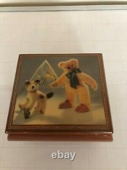 Ercolano Musical Box With Teddy Bear Picture On The LID