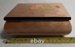 Ercolano Wood Inlay Music Box Waltz of Flowers Made in Italy