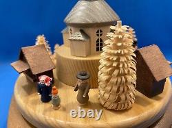 Erzgebirge Christmas Music Box REUGE Romance Natural Wood Germany Glaesser box