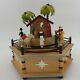 Erzgebirge Gunter German Christmas Nativity Music Box Carved Wood Swiss Carousel