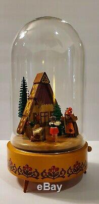 Erzgebirge Wendt Kuhn Music Box Woman With Children Cookies Reuge Wood Germany