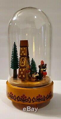 Erzgebirge Wendt Kuhn Music Box Woman With Children Cookies Reuge Wood Germany