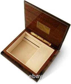 Exquisite Wood Tone Ercolano Musical Jewelry Box Swan Melody by Lena Liu Man