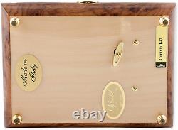 Floral Italian Hand Crafted Inlaid Wood Jewelry Music Box Plays Amazing Grace