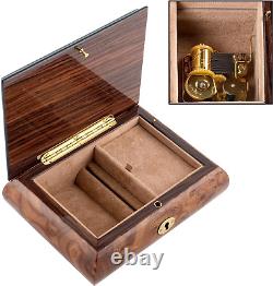 Floral Italian Hand Crafted Inlaid Wood Jewelry Music Box Plays Somewhere in Tim