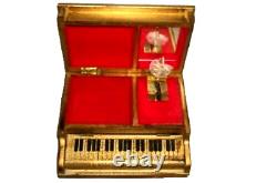 Florentine Gilt Wood Grand Piano Ballerina Jewelry Music Box Italian Style Japan