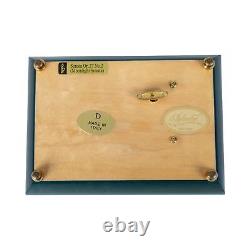 Flower Dark Blue Italian Hand Crafted Inlaid Wood Music Box Plays Swan Lake