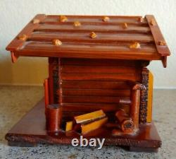 German Black Forest Wood Wind up BO Water wheel Butter churn music jewelry box