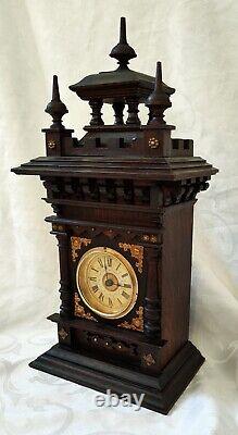 German antique mantel clock with music box