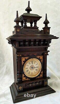 German antique mantel clock with music box