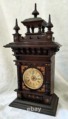 German antique mantel clock with music box