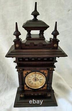 German antique mantel clock with music box