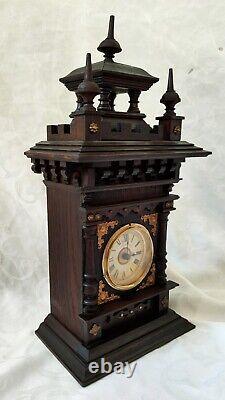 German antique mantel clock with music box