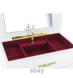 Giant Jewelry Box Music Box Eco Wood White And Ballerina Melody For Elisa 25120