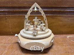 Glasser Handmade in Germany 6 Wood Music Box with Angels Playing Sweet Bells