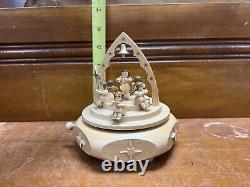 Glasser Handmade in Germany 6 Wood Music Box with Angels Playing Sweet Bells