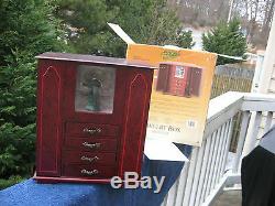 Gold Label Armoire Musical Jewelry Box Wood Cabinet Necklace Hooks Organizer