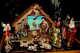 Gorgeous Large 1965 Sears Nativity Set W Music Box Lighted Wood Manger Japan 13