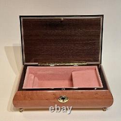 Handcrafted Italian Sorrento Floral Inlaid Wooden 18 Note Jewelry Music Box