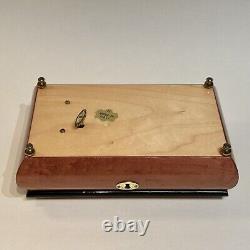 Handcrafted Italian Sorrento Floral Inlaid Wooden 18 Note Jewelry Music Box