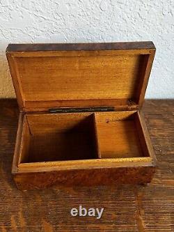 Handcrafted Swiss Burl Wood Music Jewelry Box