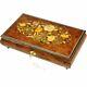 Handcrafted Wooden Elm Burl Musical Jewellery Box With Marquetry Inlay