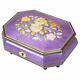 Handcrafted Wooden Purple Maple Burl Musical Jewellery Box With Marquetry Inlay