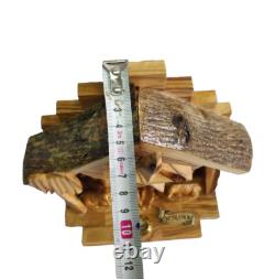 Handmade Olive Wood Nativity Music Box Holy Family from Bethlehem