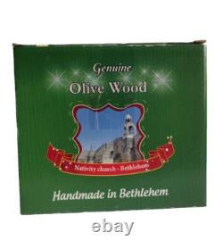 Handmade Olive Wood Nativity Music Box Holy Family from Bethlehem