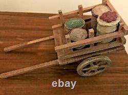 Handmade Wood European Street Vendor With Music Box 9.5 Tall