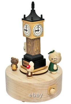 Hello Kitty Wooden Music Box Steam Clock from Japan