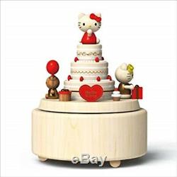 Hello Kitty Wooden Rotation Music Box Cake Sanrio Canon H/4xWith4xD/5 in Used Good