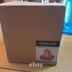 Hello Kitty wooden music box Rare Made of natural wood from JAPAN Very Good VG