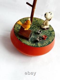 Henri Doll Anri Snoopy Wood Carving Music Box Vintage Made In Italy
