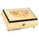 Horn White Italian Hand Crafted Inlaid Wood Music Box Plays Somewhere In Time